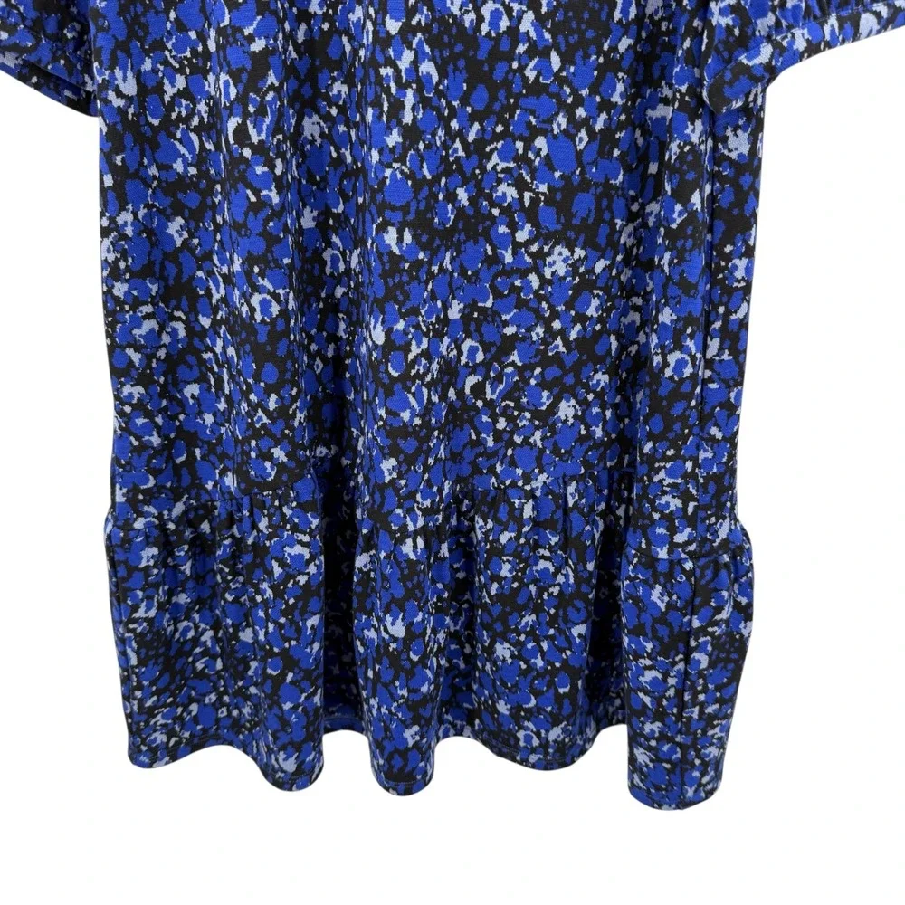 Tyler Boe‎ Tinsley Abstract Floral Print Dress Tiered Mini Blue Black Size S - Picture 6 of 9
